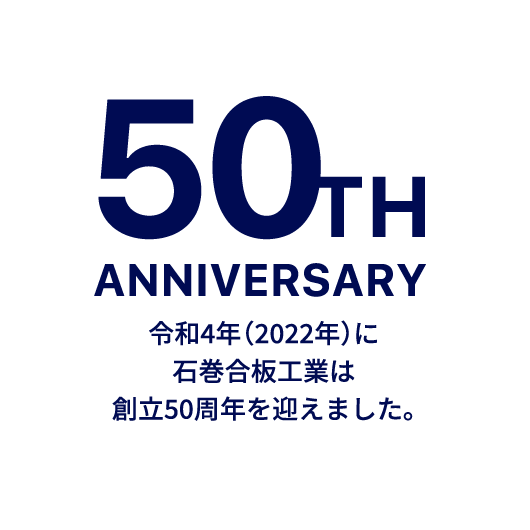 50th ANNIVERSARY 令和4年（2022年）に石巻合板工業は創立50周年を迎えました